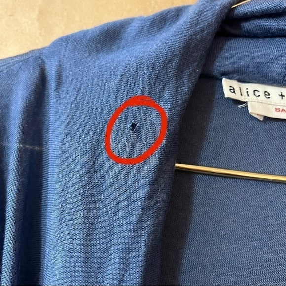 Alice + Olivia | Base Draped Wrap Popover Top Tencel Silk Blue Size M - Picture 6 of 15